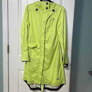 Looptworks Neon Knee Length Lightweight Windbreaker Jacket Size S